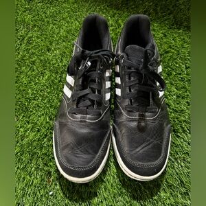 adidas Black Golf Shoes with White Stripes